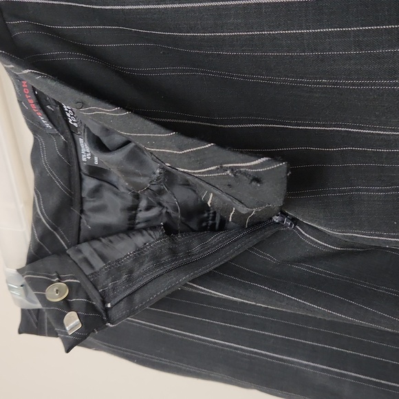 City Stretch New York & Company Size 14 Black and Creme Stripe Wide Leg Pants - Picture 3 of 3